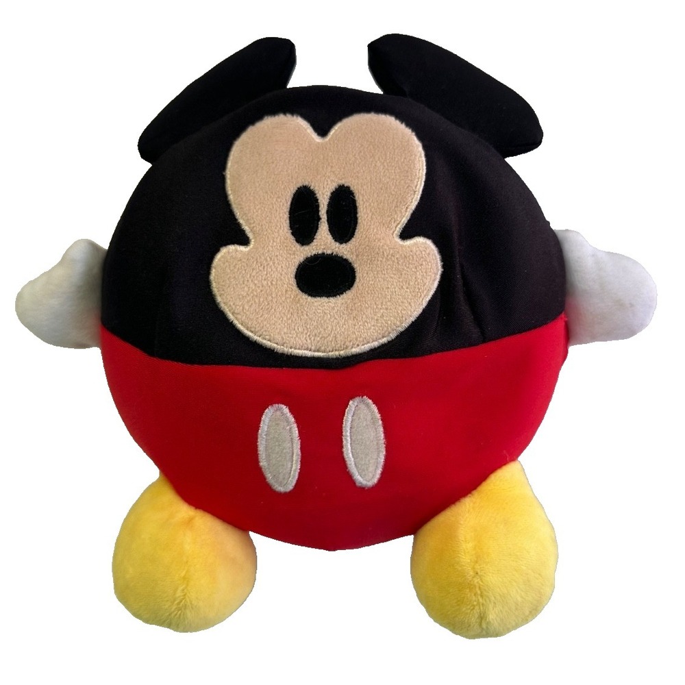 Disney Parks Mickey Mouse Plush Ball Pillow 8in Microbead Soft Squish Toy Plushy